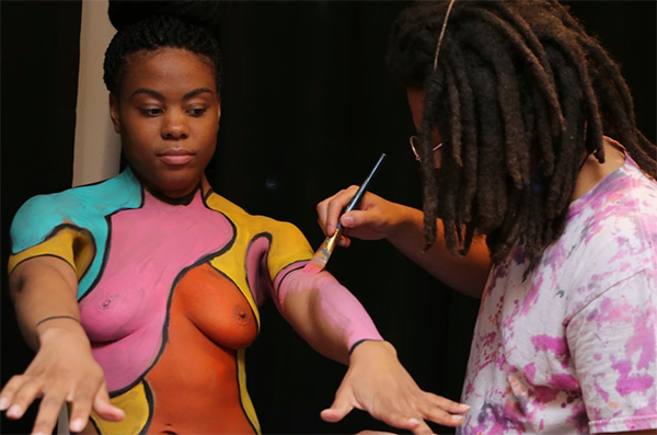 Nude body painting at The Play Party 2019